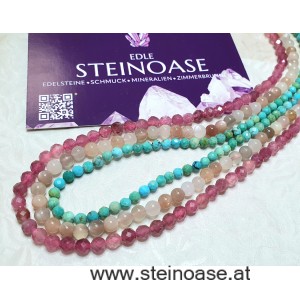 Kette Turmalin rot facet. 5mm